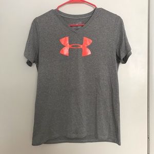 Under Armour Orange and Gray V-neck Shirt